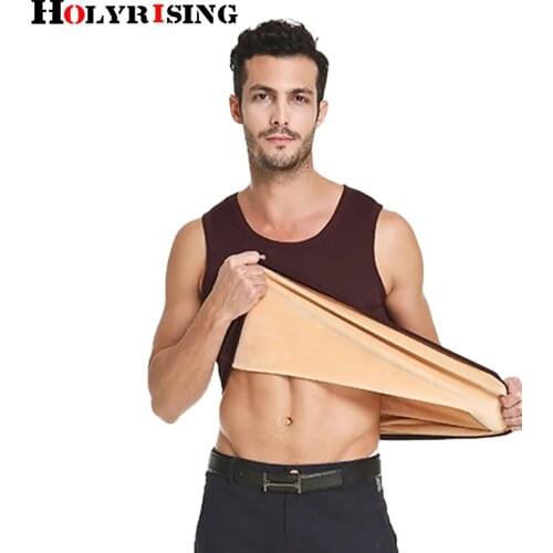 Men warm thermal underwear winter slim undershirt thick comfortable velvet vest elastic ultra-soft tanks top 19679