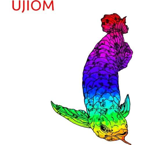 UJIOM Wall Stickers Cartoon Rainbow Arowana Wallpaper Decoration Waterproof Door Sticker Accessories Room Home Decor Art Decals