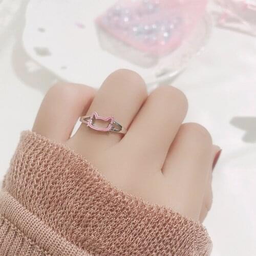 New fashion cute cartoon kt cat open ring sweet and versatile gift