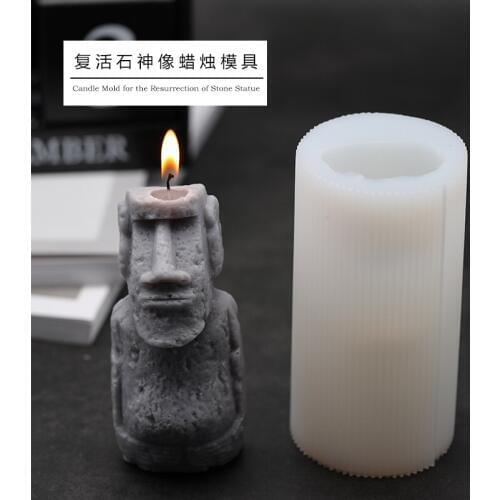 PRZY Silicone Molds Candle Mold Statue Aroma Stone Molds Vintage Statue Candle DIY Moulds for The Resurrection of Stone 001