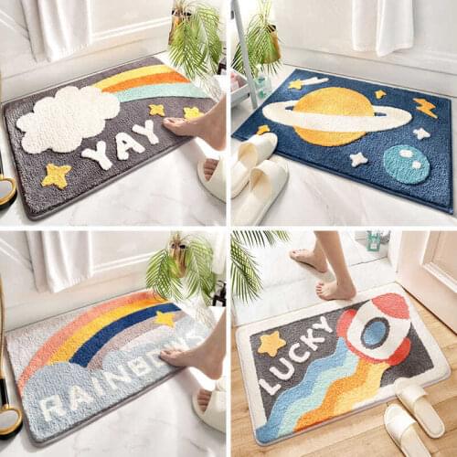 Nordic Carpet Area Rugs Funny Bathroom Bedroom Floor Rainbow Mats Welcome Doormat home decoration Cute Egg shape Bathroom Rug