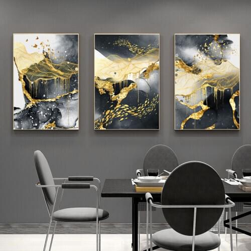 Contemporary Art Golden Black White Abstract Painting Diamond Painting Full Square Round Drill Wall Art Picutre Modern Home Dec