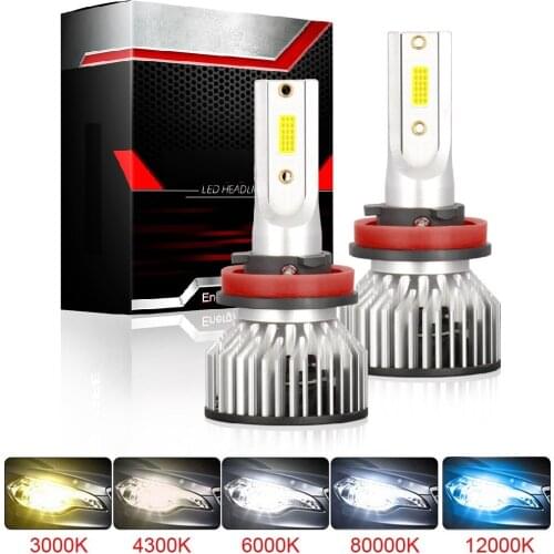 H7 Led Headlight Bulbs H11 H8 H9 H4 Led Lamp H1 9005/HB3 9006/HB4 Led 12000K Ice blue 6000K 12000/LM 80W Car Headlight Bulbs F2