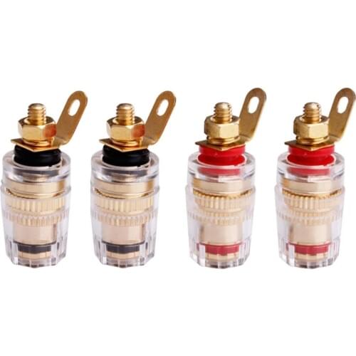 Amplifier Speaker Terminal Binding Post Gold Plated Banana Plug Jack Connector Acoustics For Home Terminals Column Plugs Copper