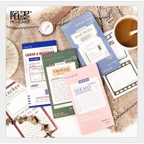 Vintage travel ticket daily agenda to do list check list life notes Memo Pad Sticky Notes mini planner Message scratch notebook