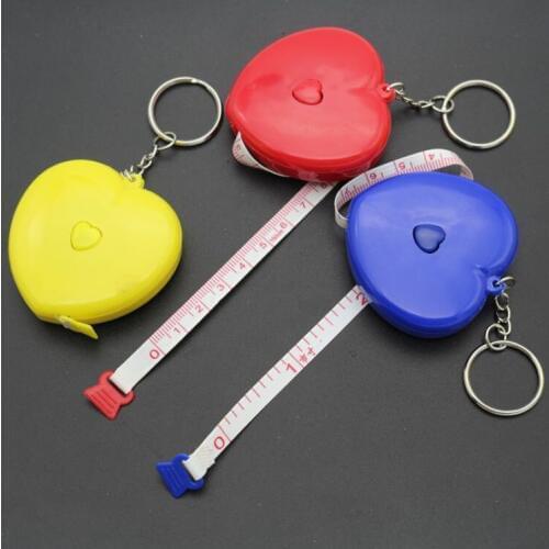 500pcs Sewing Retractable Ruler Tape Measure 1.5M Heart Cloth Messure Accessaries Random Color Christmas Party Gifts ZA5059