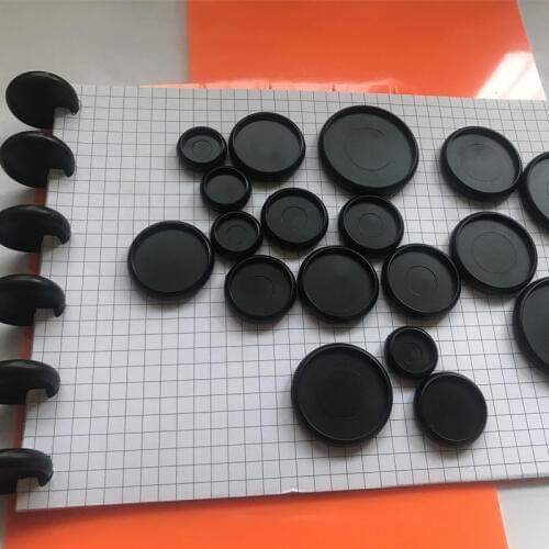 24pcs Notebook Black T Mushroom Hole Button Loose-leaf Coil Notebook Plastic Accessories Disc Arc A4 A5 Binder Office Supplies