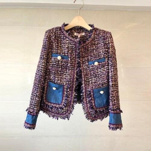 High-quality Temperament Ladies style tweed women short 2021 autumn elegant jacket Female Fashion Top