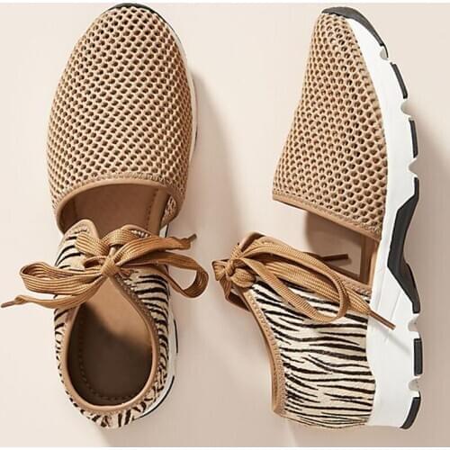 Women Breathable Sneakers Zipper Platform Trainers Casual Lace-Up Mesh Shoes Fashion Hollow Walking Sneakers New