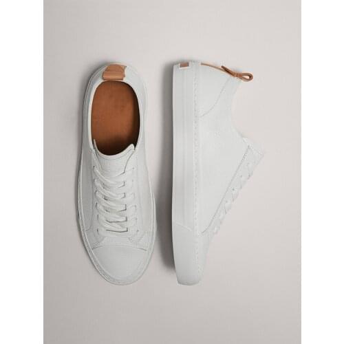 SOUTHLAND summer casual shoes women england simple white cowhide genuine leather white women shoes sneakers women shoes woman