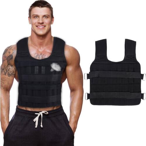 30KG Loading Weight Vest Boxing Train Fitness Equipment Gym Adjustable Waistcoat Exercise Sanda Sparring Protect Sand Clothing