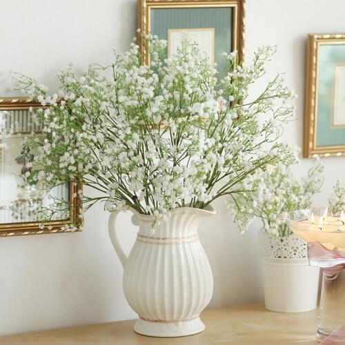 1Pcs White Babies Breath Flowers Artificial Fake Gypsophila DIY Floral Bouquets Arrangement Wedding Home Decor Artificial flower