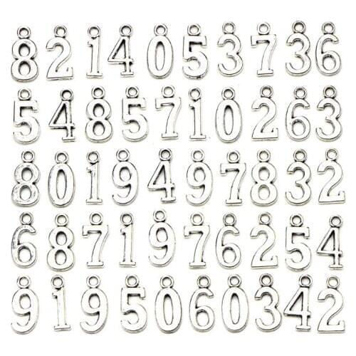 10/50Pcs Antique lated Figures Arabic Numbers Charms Pendant DIY Beads for Earring Necklace Jewelry Making Accessories