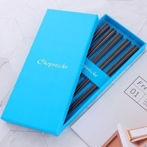 10 Pair Stainless Steel Alloy Kids Adult Chopsticks Household Chopsticks Portable Dinnerware Korean Tableware