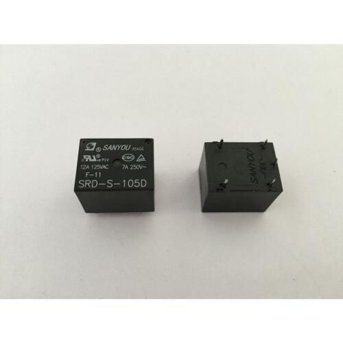 10pcs Mini Power Relay PCB type 5V DC coil SRD-S-105D