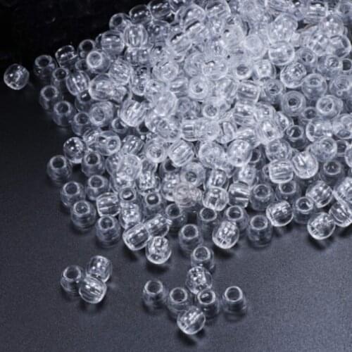 100pcs Hair Beads 5mm Big Hole Dreadlock Beads Acrylic Transparent Jumbo Braid Dreadlock Hair Braiding Accessories