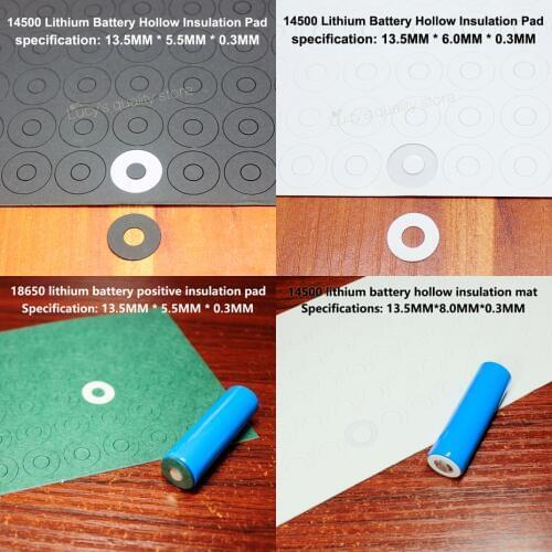 100pcs/lot 5th battery positive patch 14500 lithium battery negative solid insulating gasket fast paper