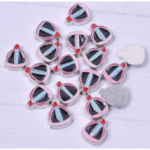 F291 Colorful Enamel Alloy Metal Cap Charms Fit Floating Magnet Glass Memory Lockets 20Pcs/lot
