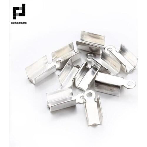 200pcs/lot Metal End Caps End Clasps Gold/Silver Plated Crimp Bead Connectors For 4/5/6 Width Cord DIY Jewelry Making