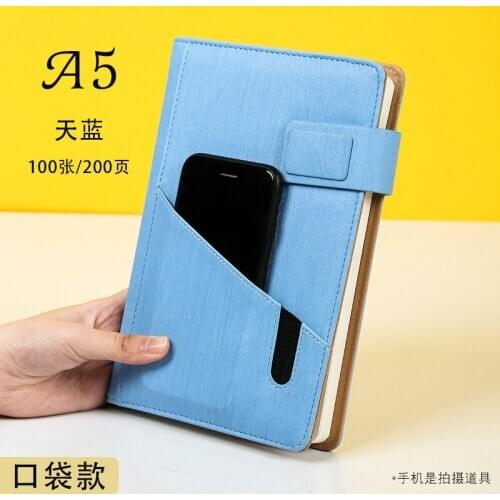 2021 Planner New Fashion Pocket with Magnetic Lock Discoloration PU A5 Notebook Ideas Business Notepad Office Accessories