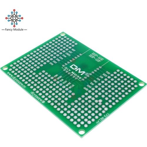 5X7CM Double Side Prototype PCB Breadboard Universal Board For Arduino UNO R3 ESP8266 WIFI ESP-12 ESP-12F ESP-12E ESP32 50x70mm