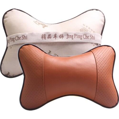 Automobile stereo full leather headrest breathable bone pillow neck pillow single car supplies TP-0106
