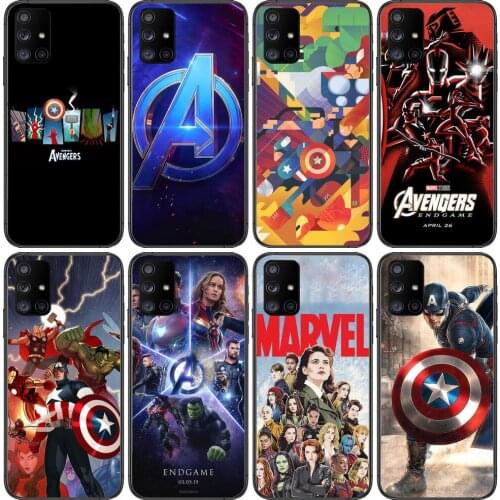 Marvel Phone Case Hull For Samsung Galaxy A50 A51 A20 A71 A70 A40 A30 A31 A80 E 5G S Black Shell Art Cell Cove