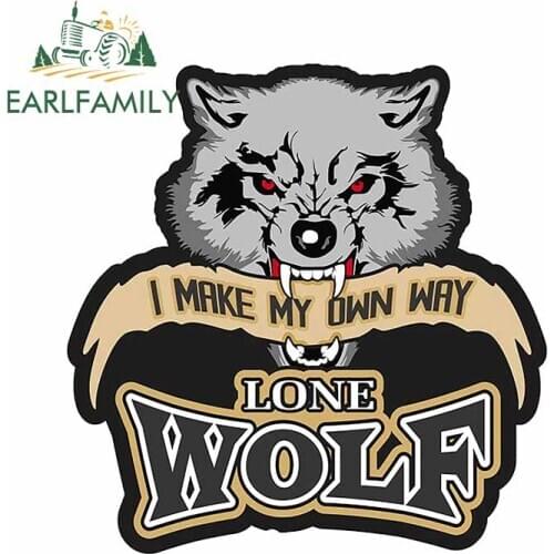 EARLFAMILY 13cm x 12.8cm for Lone Wolf I Make My Own Way Trunk Motorcycle Car Decals Bumper Window Stickers Vinyl Car Sticker