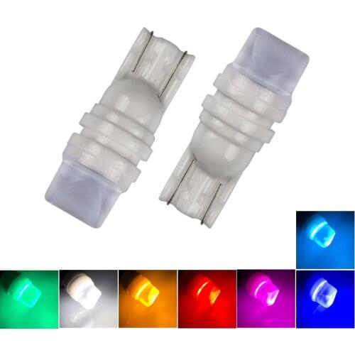 2Pcs T10 W5W Ceramic 3D LED Waterproof Wedge Licence Plate Lights WY5W Turn Side Lamp Car Reading Dome Light Auto Parking Bulb