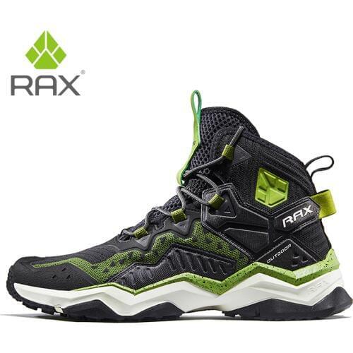 Rax Outdoor Wearable Hiking Shoes Mens Breathable High Top Sneakers Men Mountain Lightweight Anti-slip Trainers D0727