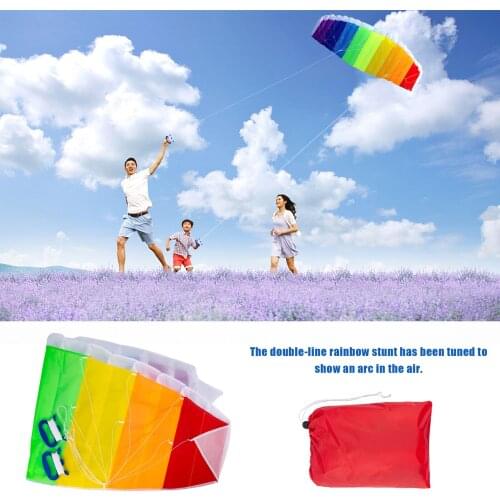 Summer Creative 1.4m Rainbow Double-Line Kite Children Adult Parent-Child Interaction Outdoor Entertainment Leisure Sports Kite