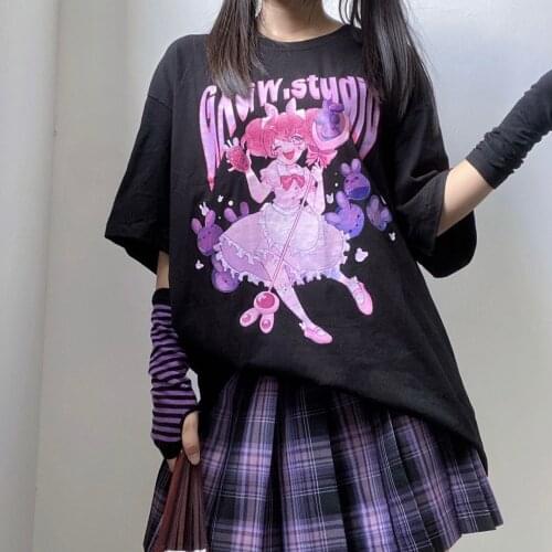 Summer New Fashion T Shirt Women Harajuku Short Sleeve Fun Ulzzang T-Shirt Cute Cat Tshirt Cartoon Top Tees Female