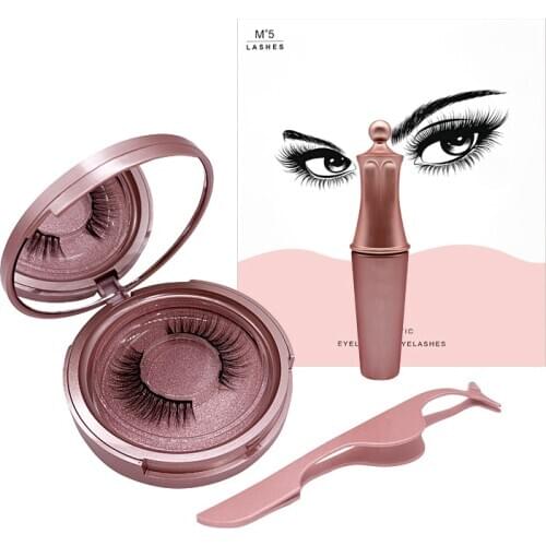 Magnetic Eyelashes Sofy Wimpers Magnetic Lashes Liquid Eyeliner Magnet Eye Lashes &Tweezer Kit Fake Eyelashes Makeup Set
