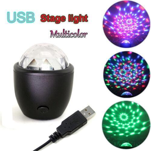 Mini stage light 3W USB powered Sound activated Multicolor Disco ball magic effect lamp for birthday,Party,Concert, Car etc