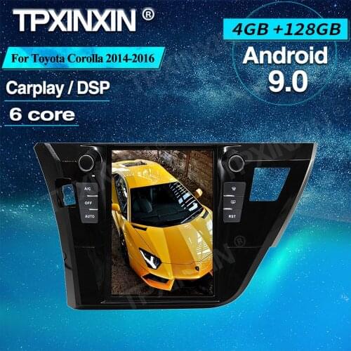4+128G Tesla Style For Toyota Corolla 2014+ Android 9 Car GPS Navigation Stereo Headunit Multimedia Player Auto Radio IPS Stereo