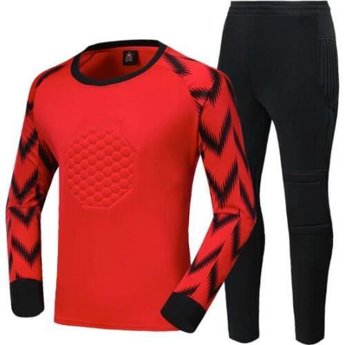 New Kids Men Soccer Goalkeeper Sets Survetement Football Jerseys Suit Sponge Protector Football Goalkeeper Training Uniforms