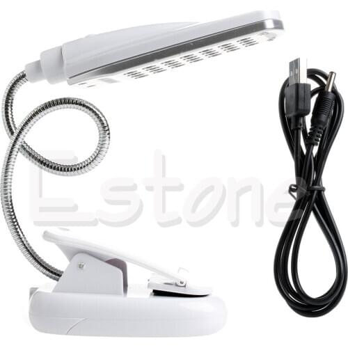 New Flexible USB 28 LED Light Clip On Bed Table Desk Lamp Reading light