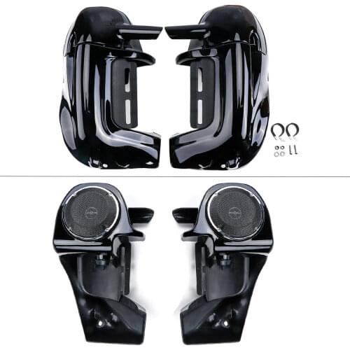 KEMIMOTO For Touring Road King 83-2013 Lower Vented Leg Fairing w/ 6.5'' Speakers Grills Left Right Front Speaker Grills Boxes