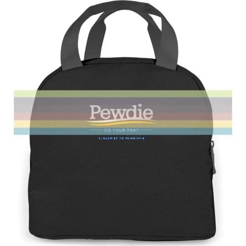 Pewdiepie Subcribe Logo USA Print Kawaii women men Portable insulated lunch bag adult