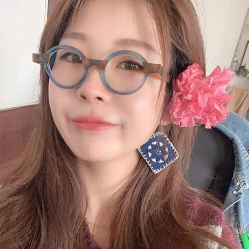 Individuality and trendy design, round plate, suitable for men and women glasses frame color stitching