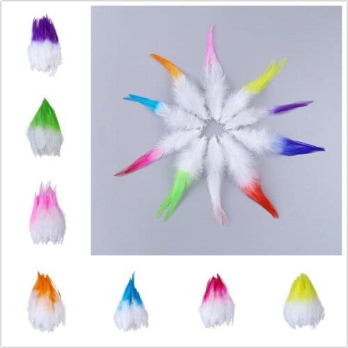 Wholesale 50pcs Double color Chicken Feathers Leather pink Natural Rooster Feather for crafts Wedding Jewelry Decor Accessories