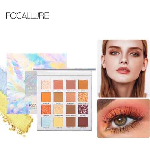 FOCALLURE Crystal 16 Color Eyeshadow Palette Makeup Palette Glitter Matte Eye Shadow Long Lasting Waterproof Make-up Cosmetics