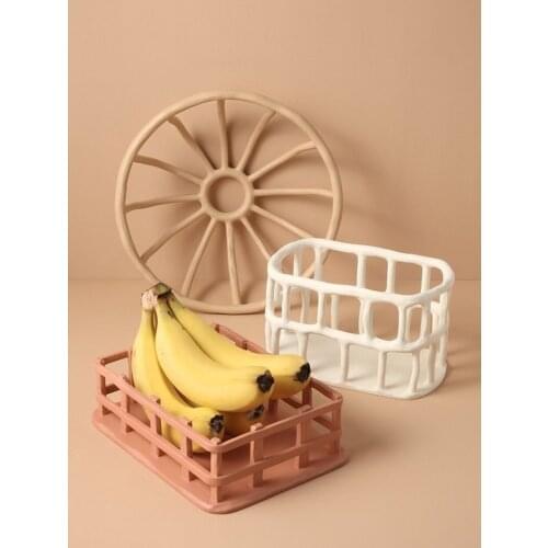 Nordic style simple resin fruit tray Morandi fruit tray living room coffee table storage creative home decor Crafts gift CL31101