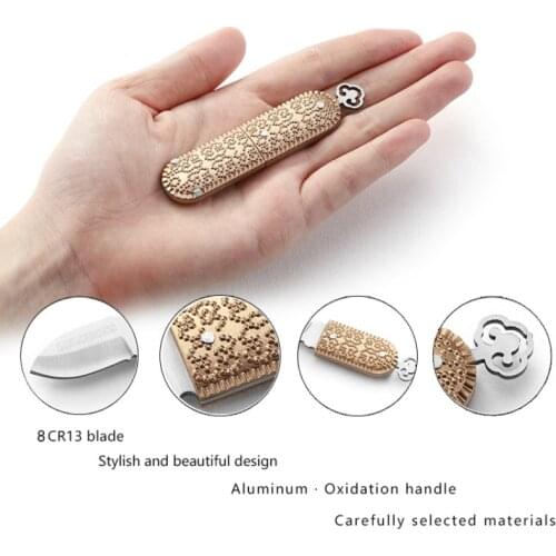 Portable Mini Blade Fruit Knife Camp Outdoor Hunt Hike Edc Pocket box letter for Self-Defense Survial Climbing Riding Camping