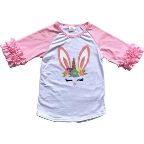 Drop Shopping Children New Style Wholesale Custom Easter Bunny Design Printing Boy And Girl t-shirts Kids Baby Boutique Clothes