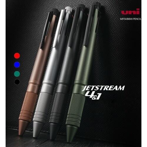 Japan UNI Jetstream Multifunction Ball Pen 4 + 1 Mechanical Pencil Metal Rod Quick Dry MSXE5-2000A-05