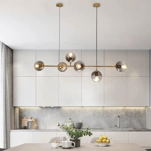 Modern Glass Led Chandelier Lighting Nordic Decoration Kitchen Living Room Ceiling Chandeliers Black Hanging Lamps Home Lustre