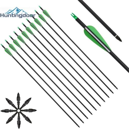 12/24Pcs Mixed Carbon Arrows 31.5'' TPU Feathers Diameter 7.8mm Spine500 For Recurve/Compound Bow Shooting Hunting Archery