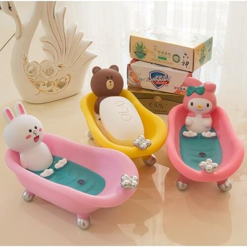 Childrens Toy Cartoon Shape Soap Box Draining Practical Easy Clean Soap Dish Bathroom Candy Colors Soaps Dish Box