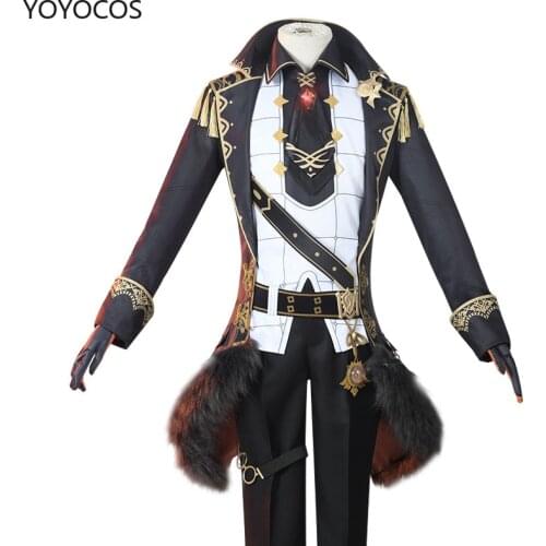 YOYOCOS Genshin Impact Diluc Cosplay Costumes Game Suit Vintage Clothes Handsome Man Halloween Diluc Traje 2021New Uniform Parts